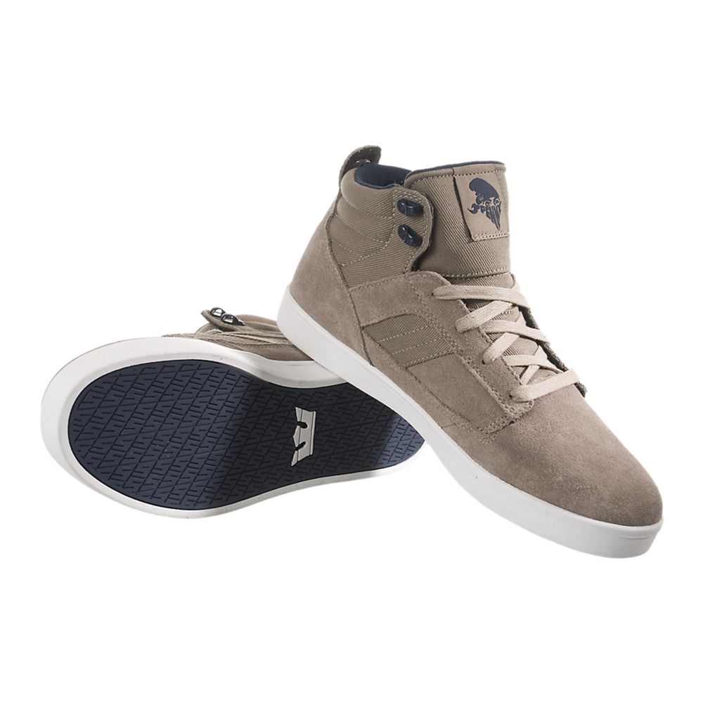 Chaussures de Skate Supra Bandit Kaki Khaki Suede/Twill Homme | KWN-98126571